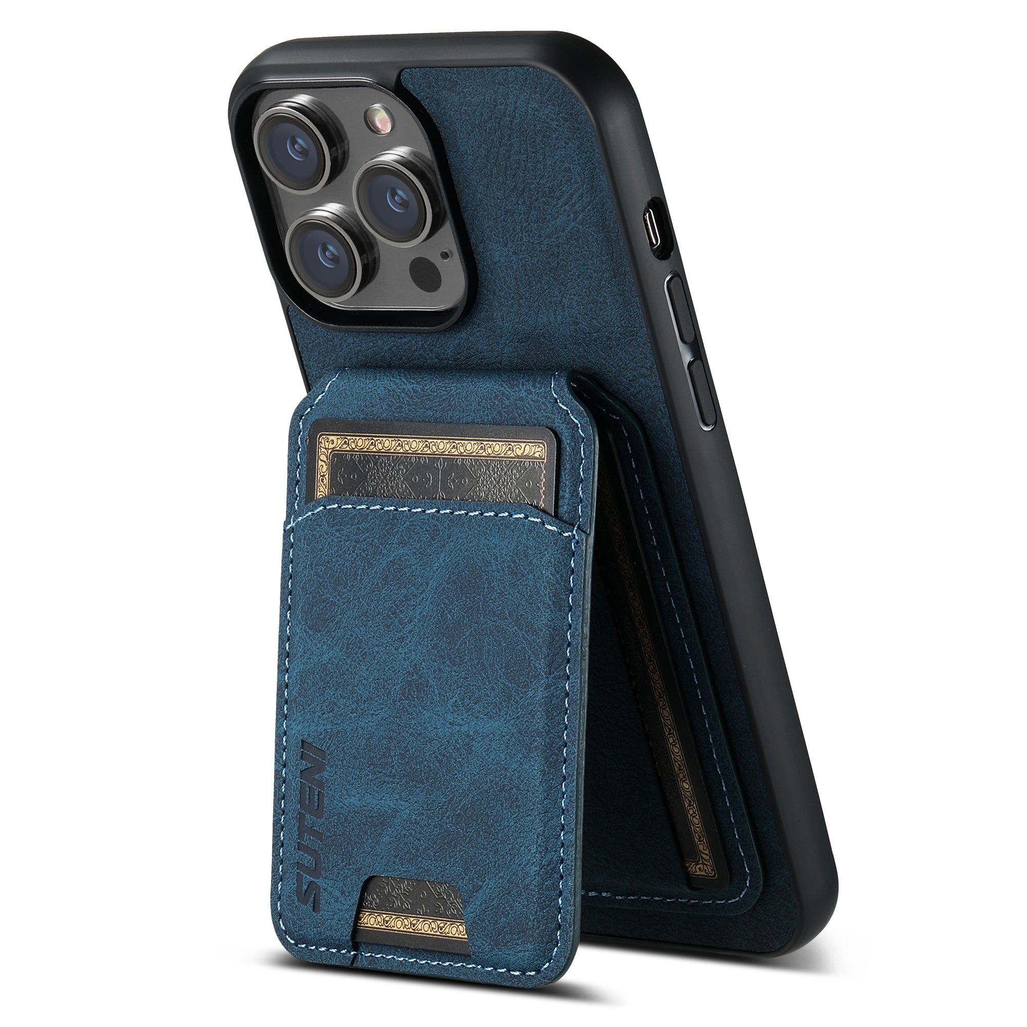 SUTENI H02 For iPhone 12 6.1 inch / 12 Pro 6.1 inch Litchi Texture Cover Vertical Flip PU Leather Case - Blue SUTENI H02 For iPhone 12 6.1 inch / 12 Pro 6.1 inch Litchi Texture Cover Vertical Flip PU Leather Case - Blue